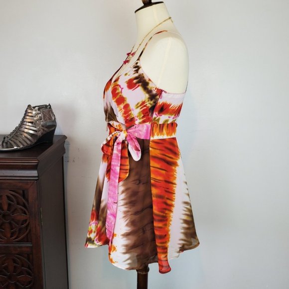 TeeCo Mini Dress with Attached Front Tie Belt Size M (Juniors) - Picture 3 of 8